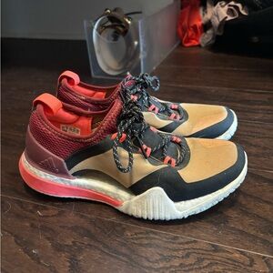 Adidas Red and Tan Athletic Sneakers